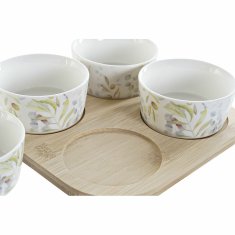 NEW Set za Aperitiv DKD Home Decor 19,7 x 19,7 x 1 cm Naraven Bela Gres Cottage