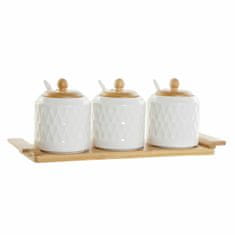 NEW Posoda za omako DKD Home Decor Bambus Porcelan 4 Kosi 33 x 9 x 11,5 cm