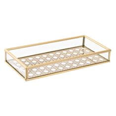 NEW Pladenj DKD Home Decor Zlat Kovina Kristal 20 x 10 x 3 cm