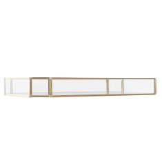 NEW Pladenj za prigrizke DKD Home Decor Kristal Listi Kovina (31 x 17 x 3,5 cm)