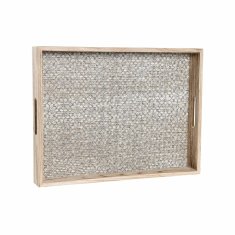 NEW Pladenj za prigrizke DKD Home Decor Naraven Les MDF Boho Slečeno (40 x 30 x 5 cm)