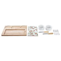 NEW Set za Aperitiv DKD Home Decor Flori Bela Bambus Gres (24,5 x 20 x 3,5 cm)