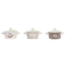 Miramarket Kozarec s Pokrovom DKD Home Decor Porcelan Bone China (16,5 x 13 x 9 cm) (3 kosov)