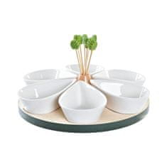 Miramarket Set za Aperitiv DKD Home Decor Kovina Bambus Gres Tropical 15 Kosi 30 x 40 cm 23,5 x 23,5 x 1,5 cm (15 kosov)