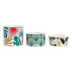 Miramarket Set za Aperitiv DKD Home Decor Pisana Bambus Gres Tropical (4 Kosi) (20 x 20 x 8 cm)