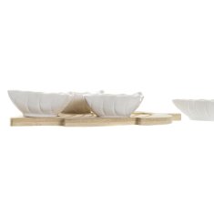 Miramarket Set za Aperitiv DKD Home Decor Listi Bambus Gres Tropical (28,5 x 16,5 x 3,6 cm) (5 Kosi)