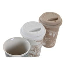 Miramarket Kozarec s Pokrovom DKD Home Decor Porcelan Silikon (400 ml) (3 kosov)