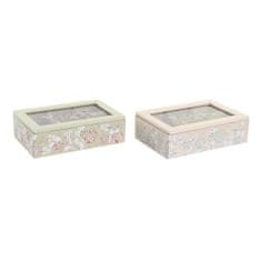 Miramarket Škatla za pijače DKD Home Decor Kristal MDF (2 kosov) (23 x 15 x 7 cm)