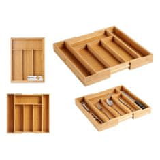 Miramarket Organizator jedilnega pribora Raztegljiv Rjava Bambus (29 x 5 x 38 cm)