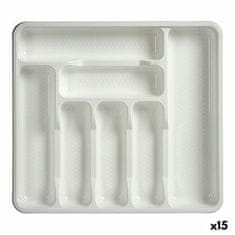 Miramarket Organizator jedilnega pribora Bela Plastika (39 x 4,5 x 42,5 cm) (15 kosov)