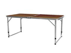 Aga Zložljiva kamping miza 120x60x54/60/70 cm Rjava