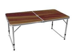 Aga Zložljiva kamping miza 120x60x54/60/70 cm Rjava