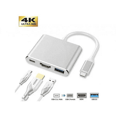 KEDO USB priklopna postaja tip C na 1x USB 3.0, 1x HDMI 2.0, 1x USB Type C