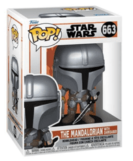 Funko POP Star Wars Mandalorian figura, Mandalorian z darksaberjem #66