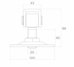 Boxman NASTAVLJIV TEČAJ Z 20 MM PLOŠČO 100*100*4 MM