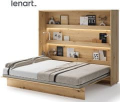 Trianova Postelja v omari Lenart - Bed Concept 14 - 160x200 cm - artisan hrast