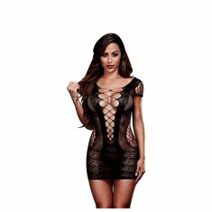 Baci Lingerie Corset Front Čipkasta Mini Oblekica Ena Velikost Baci Lingerie BLW3126 Črna (Ena velikost)