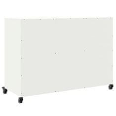 Vidaxl Komoda bela 100,5x39x72 cm hladno valjano jeklo