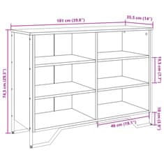 Vidaxl Komoda sonoma hrast 101x35,5x74,5 cm inženirski les