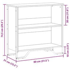 Vidaxl Knjižna omara sonoma hrast 80x31x74,5 cm inženirski les