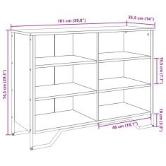 Vidaxl Komoda črna 101x35,5x74,5 cm inženirski les