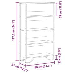 Vidaxl Knjižna omara sonoma hrast 80x31x137,5 cm inženirski les