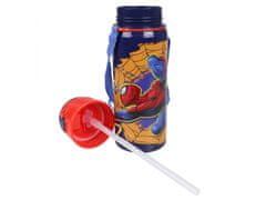 MARVEL COMICS SpiderMan Aluminijasta Steklenica, Temno Modra s Trakom in Oznako 600 ml 