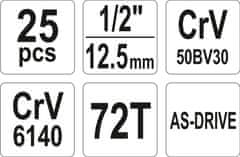 Boxman KOMPLET ORODJA 1/2'' 25 DELOV L