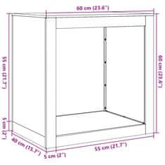 Vidaxl Stojalo za drva 60x40x60 cm nerjaveče jeklo