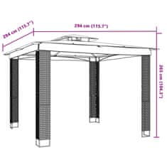 Vidaxl Paviljon z dvojno streho krem 2,94x2,94 m jeklo