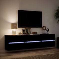 Vidaxl Stenska TV omarica z LED lučkami črna 180x31x45 cm