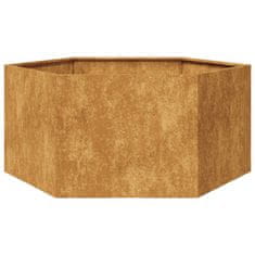 Vidaxl Vrtno korito šestkotnik 104x90x45 cm corten jeklo