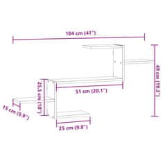 Vidaxl Stenska polica dimljeni hrast 104x15x49 cm inženirski les