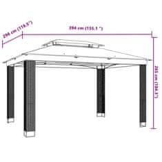 Vidaxl Paviljon z dvojno streho antracit 3,94x2,96 m jeklo