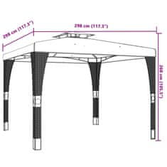 Vidaxl Paviljon z dvojno streho antracit 2,98x2,98 m jeklo