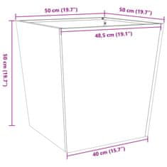 Vidaxl Vrtno korito 2 kosa 50x50x50 cm pocinkano jeklo