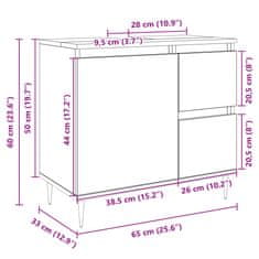 Vidaxl Kopalniška omarica za umivalnik sonoma 65x33x60 cm inž. les