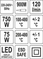 Noah DIGITALNA SPAJKALNA POSTAJA 75W, VROČ ZRAK, ZASLON