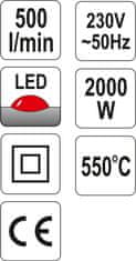 Noah TANNER 2000W 70 ~ 550°C DODATKI VODIL INDIKATOR