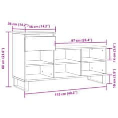 Vidaxl Omarica za čevlje črna 102x36x60 cm inženirski les