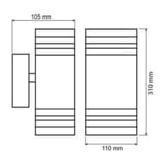 LUMILED Vrtna svetilka 2x GU10 fasadna stenska svetilka PROTEA