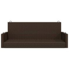 Vidaxl Gugalna klop rjava 119x56x48 cm poli ratan