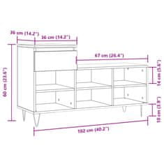 Vidaxl Omarica za čevlje bela 102x36x60 cm inženirski les