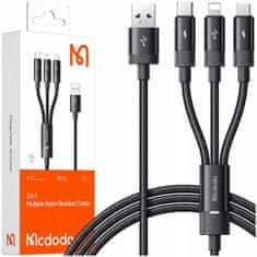 Mcdodo Mcdodo 3V1 Usb Kabel Hitro Polnjenje Usb-C Strela Mikro Usb Qc 1M Vodil