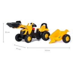 Rolly Toys Rolly Toys 023837 Rolly Kid JCB traktor z vedrom in prikolico