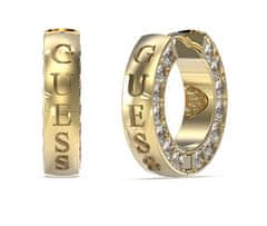 Guess Modni pozlačeni krogi s kristali Circle Lights JUBE03160JWYGT/U