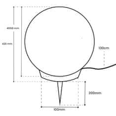 LUMILED Vrtna svetilka E27 mlečna krogla LUMIKULA2 40cm IP65