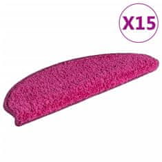 Vidaxl Preproge za stopnice 15 kosov roza 65x21x4 cm