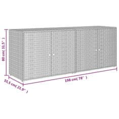 Vidaxl Vrtna omara za shranjevanje črna 198x55,5x80 cm poli ratan