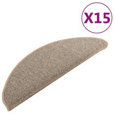 Vidaxl Preproge za stopnice 15 kosov sive in rjave 65x21x4 cm